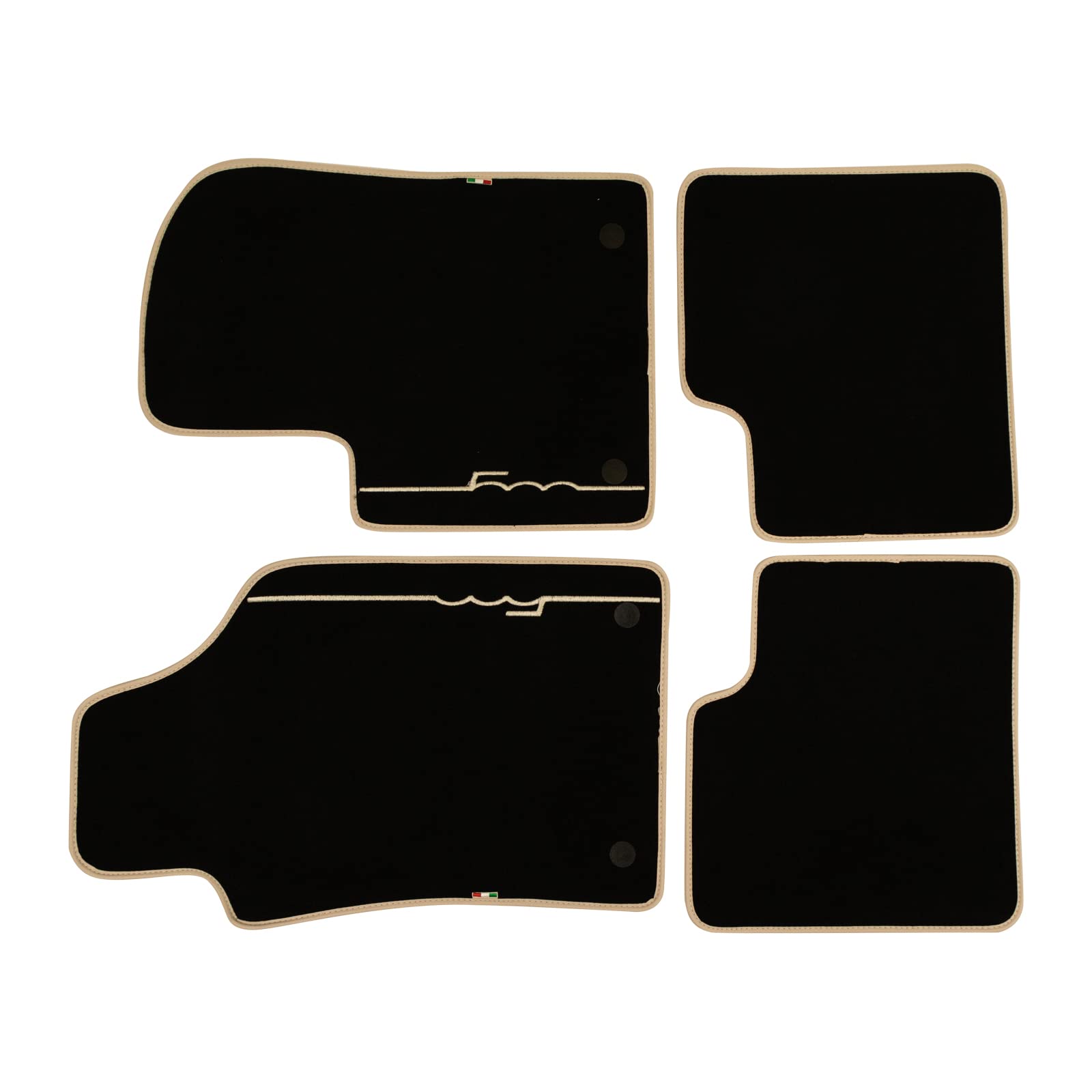 Original Fußmatten-Satz Velour mit Elfenbeinfarbenen 500-Logo und Italienischer Flagge 71807944
