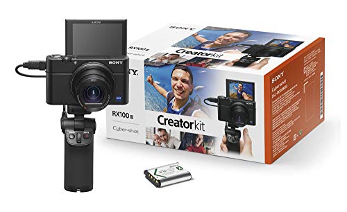 Sony RX100 III Creator Kit - Premium Kompakt Digitalkamera (20.1 MP, 7,6 cm (3 Zoll) Display, 1 Zoll Sensor, 24-70 mm F1.8-2.8 Zeiss Objektiv, WiFi, NFC) (DSC-RX100M3G) + VCT-SGR1 Handgriff, schwarz