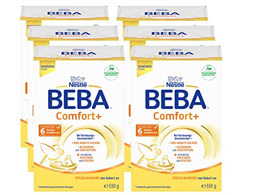 Nestlé BEBA Comfort+ Spezialnahrung bei Verdauungsbeschwerden, Babynahrung von Geburt an, 6er Pack ( 6 x 550g)