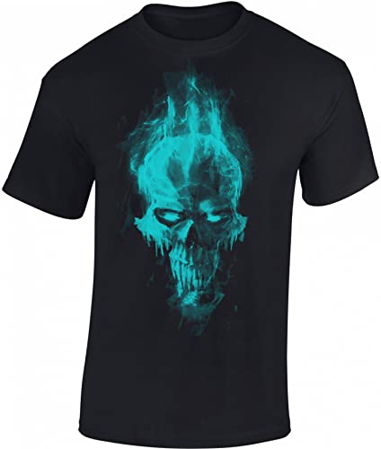 Totenkopf Shirt Herren - Dämon Schädel - Horror T-Shirt Männer - Skull Tshirt - Halloween Death Biker (6XL)