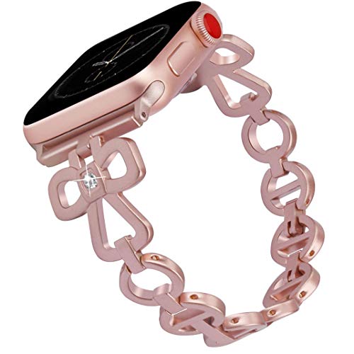 Kompatibel für Apple Watch Armband 38mm 40mm, Edelstahl Armband für iWatch Series 4/3/2/1, Damen Mädchen Kristalldiamant Uhrenarmband Ersatzarmband Glitzer Diamant Armband für Apple Watch Band 38mm