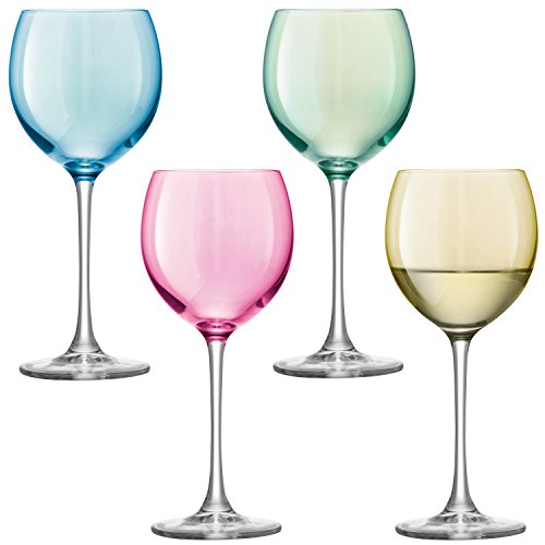 LSA Polka Weinglas, Pastellfarben, 4 Stück