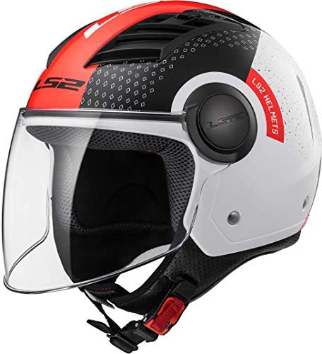 LS2 Helm Motorrad of562 Airflow Condor, weiß/schwarz/rot, L