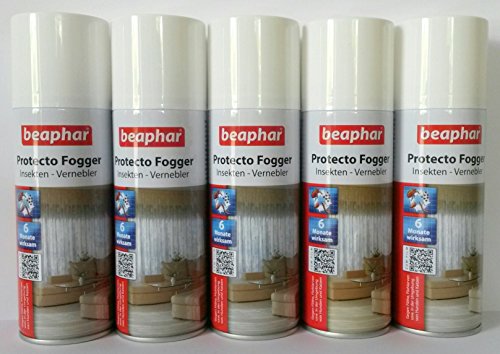 5er Set Beaphar Protecto Fogger Insektenvernebler Flohbombe je 200ml