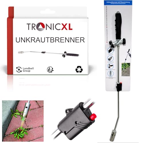 TronicXL Unkrautbrenner Gasbrenner Unkrautvernichter Brenner Abflammgerät Bajonettanschluss Piezo Zündung (Unkrautbrenner)