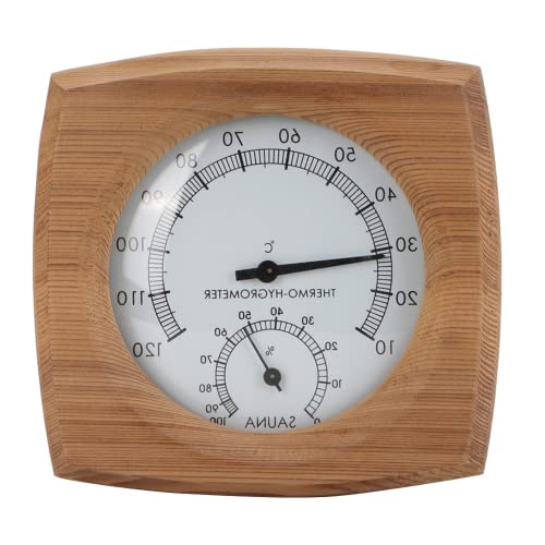Caredy Thermometer/Hygrometer, 2-in-1-Sauna aus Holz Thermo-Hygrometer Thermometer Hygrometer Dampfbadzubehör für die Sauna