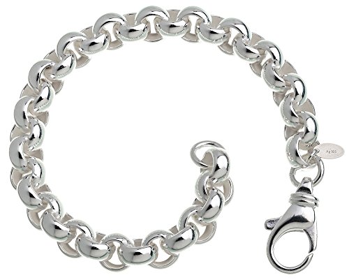 Rundes Erbskette Armband - 8,5mm Breite - Länge wählbar 18-25cm - echt 925 Silber