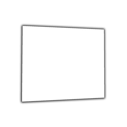decorwelt | Küchenrückwand Weiß Spritzschutz aus Glas 65x60 cm Wandschutz Herd Spüle Küchenspritzschutz Fliesenschutz Fliesenspiegel Küche Dekoglas