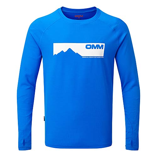M&O Omm Herren Bearing Langarmshirt, Blaue Berge, XS