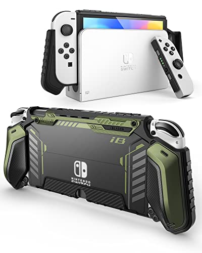 i-Blason Armorbox Hülle für Nintendo Switch OLED 2021, Bumper Case Robust Schutzhülle Cover Kompatibel mit Nintendo Switch OLED Modell und Joy-Con Controller (Grün)