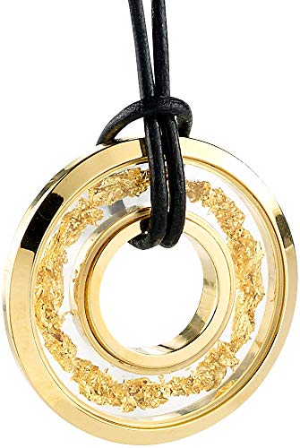 St. Leonhard Goldschmuck: Halskette Kreis mit 23 Karat Blattgold (Damenschmuck, Ketten, Geschenkverpackung)