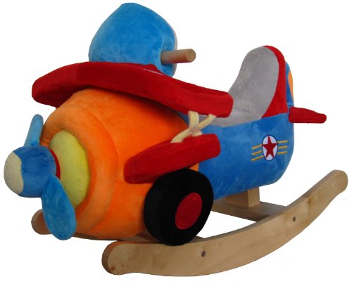 Sweety-Toys 4751 Schaukeltier Schaukelpferd,supersüss Flugzeug, Soft Plüsch,mit Sound 4-fach Sweety-Toys,robust