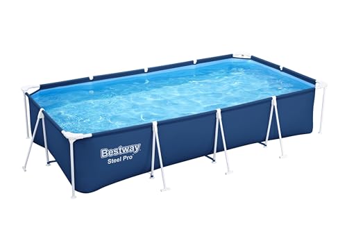 Bestway Steel Pro Frame Pool ohne Pumpe 400 x 211 x 81 cm , dunkelblau, eckig