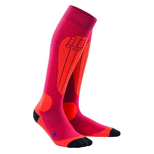 Cep ski thermo socks women cranberry/orange ii