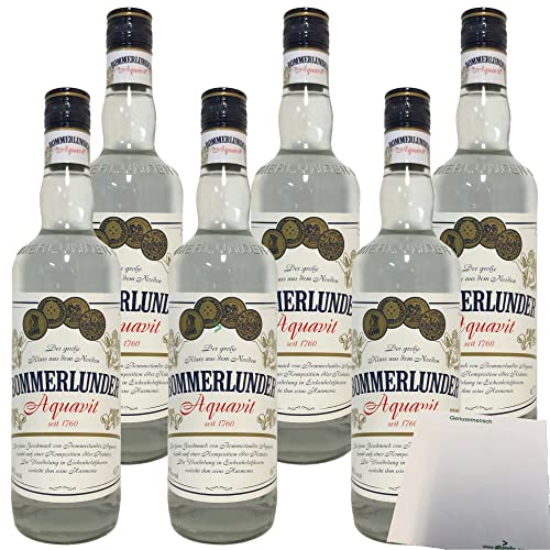 Korn Bommerlunder Aquavit 38%vol. in Eichenfässern veredelt 6er Pack (6x0,7l Flasche) + usy Block