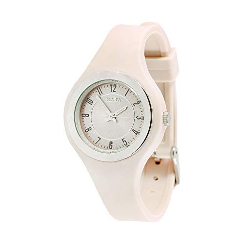 Fashion Casual Analog Quarz Armbanduhr für Jugendliche und Erwachsene, Silikon Armband mit Nadelschnalle(Khaki)