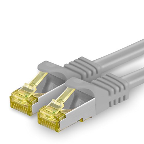 1aTTack.de Cat.7 Netzwerkkabel 25m - Grau - 1 Stück - Cat7 Ethernetkabel Netzwerk LAN Kabel Rohkabel 10 Gb/s (SFTP PIMF LSZH) Set Patchkabel mit Rj 45 Stecker Cat.6a