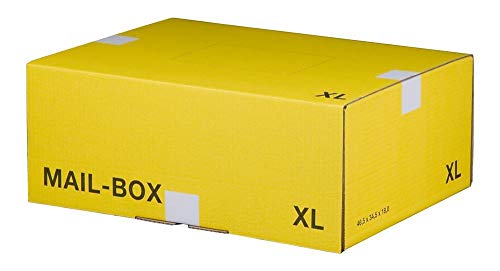 Ropipack Mailbox Versandkarton Versandbox wiederverschließbar 460 x 333 x 174 mm Gelb XL - 20 Stück