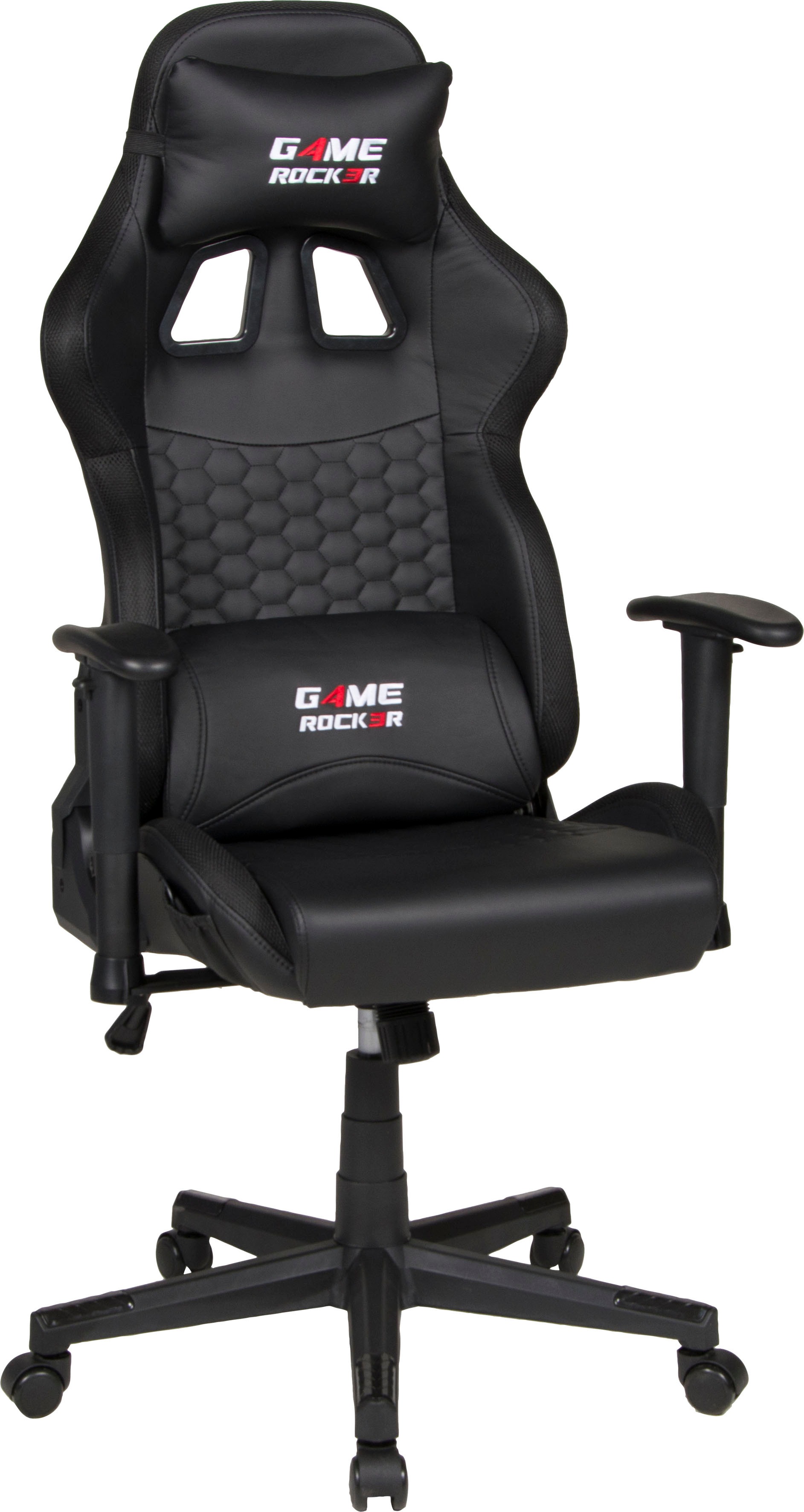 Duo Collection Chefsessel "Game-Rocker G-10 LED", Kunstleder-Netzstoff, Gaming Chair mit LED Wechselbeleuchtung