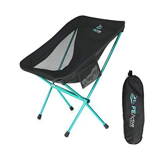 FE Active - Kompakter Klappstuhl aus Vollaluminium ultraleichter tragbarer Campingstuhl für Strand, Wandern, Trekking, Backpacking, Camping, Sportveranstaltungen | In Kalifornien, USA entworfen