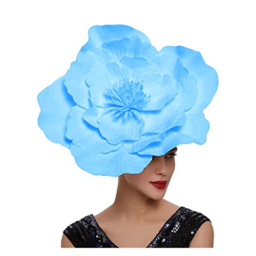 Blumen-Haarband, Schleife, Fascinator, Hut, Kopfschmuck, Braut-Make-up, Abschlussball, Fotoshooting, Fotografie, Haar-Accessoires (Color : Sky Blue, Size : 1)