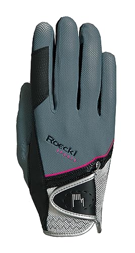 Roeckl Sports Handschuh Madrid, Unisex Reithandschuh, Grau, Größe 6,5