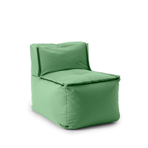 Lumaland Sitzsack-Lounge Modular Mittelteil | Waschbare & Wasserfeste Sitzmöbel für Innenräume & Garten | Indoor & Outdoor Sitz-Garnitur | Einfach erweiterbar | 54x81x70cm [Pastellgrün]