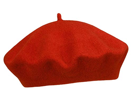 Hut-Kaufen Damen Baske aus Reiner Schurwolle mit Original Wollsiegel - Rot (30001) - One Size