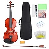 AMONIDA 1/8 Violine Geige Kit, professionelles Violine Kit 1/8, geeignet für Anfänger, Erwachsene und Kinder, mit Geigenkoffer, Kolophonium und Violinsaiten