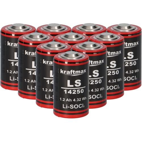 10x Lithium 3,6V Batterie LS 14250-1/2 AA ER14250 Li-SOCl2 LS14250 Akkuman.de Set (10er)