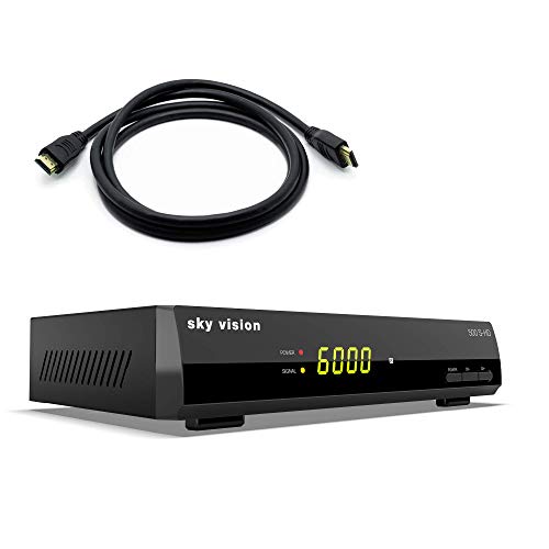 sky vision HD SAT Receiver 500 S-HD + 3m HDMI Kabel - HDMI Receiver für Sat, Digitaler Satelliten Receiver DVBS 2, Sat Receiver HDMI & SCART, HD Satellitenreceiver für SAT-HDTV