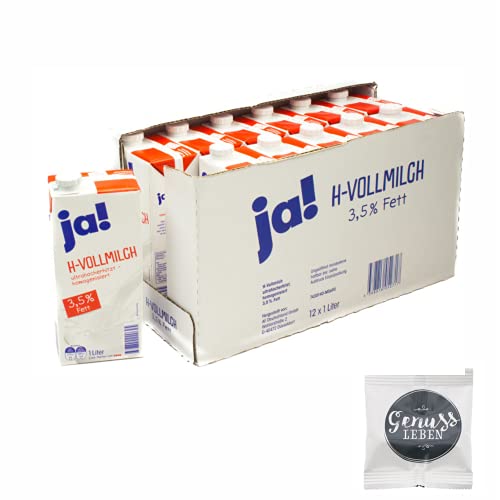 JA! haltbare Milch 3,5% 12x 1 Liter Gebinde mit Jelly Beans Gratis