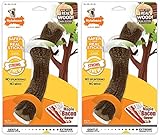 Nylabone (2 Pack) Strong Chew Maple Bacon Flavor Real Wood Stick Toy for Dogs