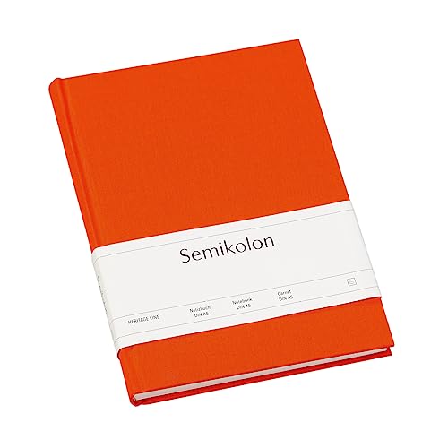 Semikolon (350915) Notizbuch Classic A5 liniert orange (Orange) - Buchleinenbezug - 176 Seiten mit cremeweißem 100g/m²- Papier - Lesezeichen - Format: 15,2 x 21,3 cm