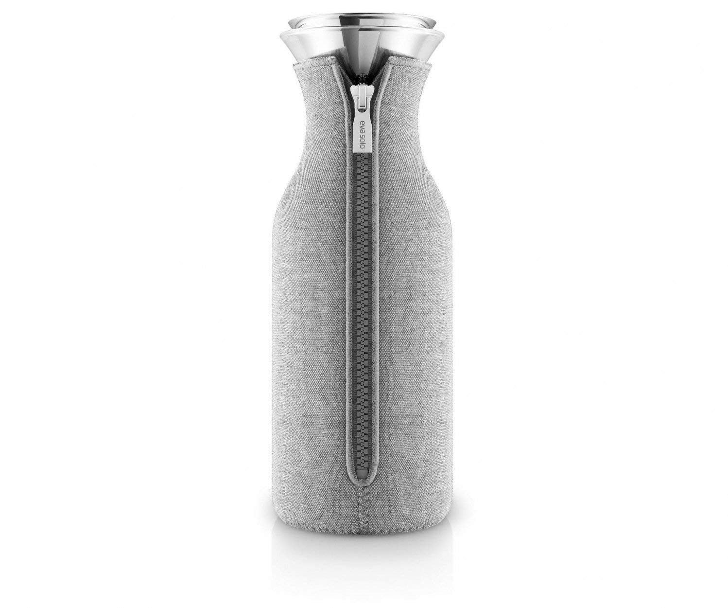 EVA SOLO – Kühlschrankkaraffe | skandinavisches Design | 1 Liter| Borrosilikat-Glas, Edelstahl, Silikon | spülmaschinenfest | 100% tropffrei – Light Grey woven 1.0 l