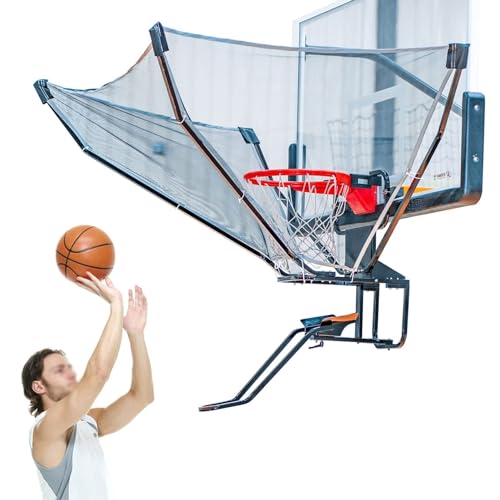 Tragbares Basketball-Return-System, Outdoor-Indoor-Basketball-Returns Und Schutznetz-Set, Drehbarer Basketball-Rebounder-Schießtrainer, Geschenk for Basketball-Liebhaber
