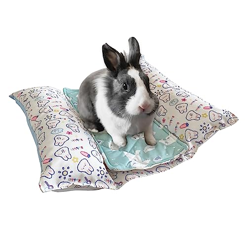 Ymid Select Kaninchen Häschen Liege Kissen Kuschelkissen Bett mit Flanell und Kühlmatte Bunny Flop Matte Kuschelbett