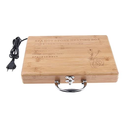 P Prettyia Hochwertig Hot Stone Massage Heizung box Heizkoffer Wärmegerät - Holz