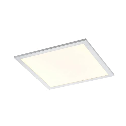 Lindby LED Smart Home Deckenlampe (LED Panel) 'Kjetil' dimmbar mit Fernbedienung (Modern) in Alu aus Aluminium u.a. für Arbeitszimmer & Büro (1 flammig, inkl. Leuchtmittel) - Deckenleuchte, Lampe