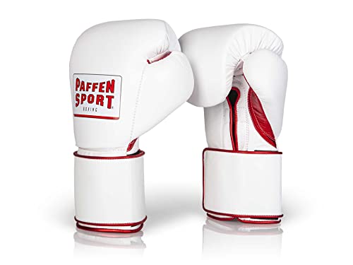 Paffen Sport «PRO Wide» Boxhandschuhe mit Klettverschluss; weiß/rot; 16UZ