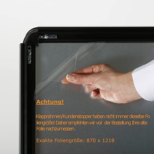 DISPLAY SALES Antireflex Schutzfolie für Kundenstopper WindPro DIN A0 (2 Stück) 0,5 mm dick Ersatzfolie 870 x 1218 mm