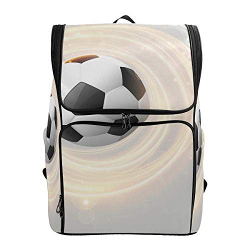 FANTAZIO Rucksack mit Fußball-Muster, für den Außenbereich, für Reisen, Wandern, Camping, Groß, Schule