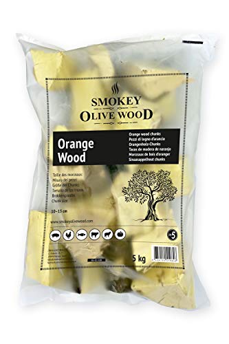 Smokey Olive Wood 5Kg Orangenholz für BBQ und Smoker, grobe Chunks 5-10cm