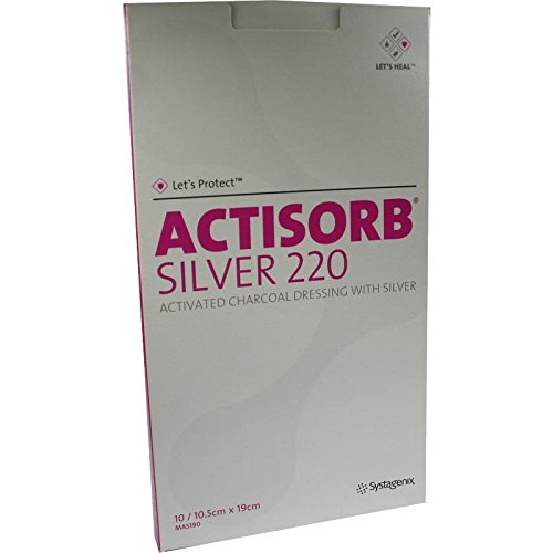 ACTISORB 220 Silver 10,5x19 cm steril Kompressen 10 St Kompressen