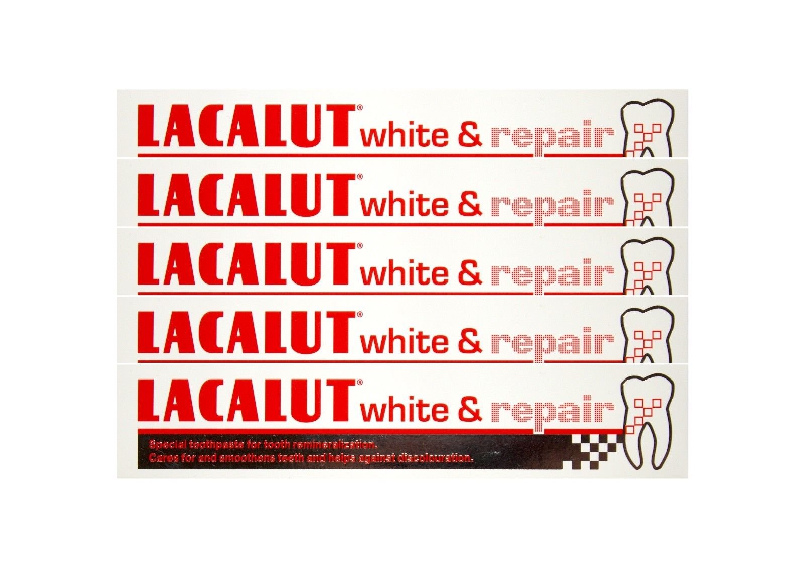 5x LACALUT white & repair Zahncreme 75 ml PZN: 04387912 Spezialzahncreme Zahnpasta