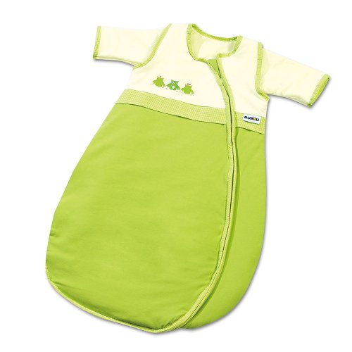 Gesslein Bubou Sensitiv Temperaturregulierender Ganzjahreschlafsack/Schlafsack für Babys/Kinder, Größe 90, Grün mit Eulen