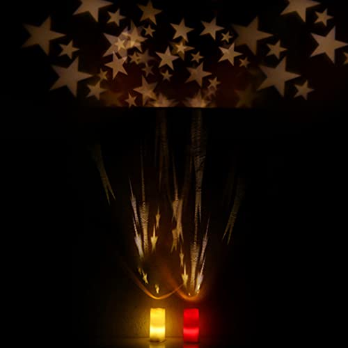 OSALADI LED Kerze Projektor Lampe Sternenhimmel Innenlicht Dekoratives Romantisches Nachtlicht mit Fernbedienung (Elfenbein, Warmweiß)