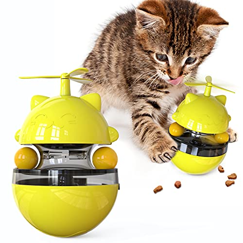 NW Whirlwind Fortune Katzenspielzeug Leckage Spielzeug Katzenspielzeug Training Beweglichkeit Verbesserung der IQ Lebensmitteldosierung Funktion Halten Sie sich in Gute Gesundheit Linderung Angst Haustier Produkt Haustier Spielzeug (Gelb)