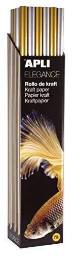 APLI 16508 Kraftpapier, Gold/Silber, 1 x 3 m, 30 Stück