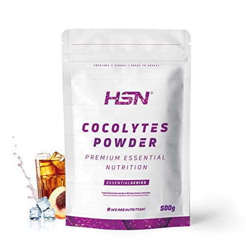 Kokoswasser + HSN Elektrolyte | Ideal für Feuchtigkeitsversorgung im Sport | Chlor- + Natrium- + Kalium- | vegan, glutenfrei, ohne Laktose | in Pulver, Geschmack Kalttee Pfirsich, 500 g